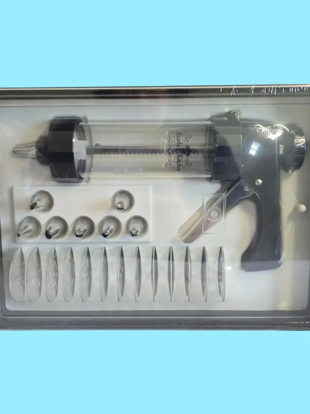 NEW Sealed! Nicole's Kitchen Cookie Press & Dessert Decorator Set w Storage Case